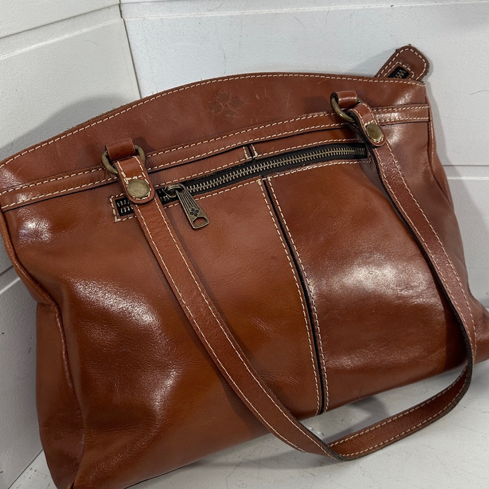 Patricia Nash whiskey tan Leather Shoulder satchel Bag